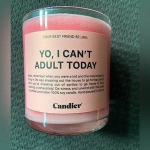 Candier Can't Adult Today 100% Soy Candle Pink
